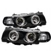 2000 Bmw 7 Series   Black 1pc Halo Amber Projector Headlights