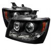 2009 Chevrolet Tahoe   Halo LED Projector Headlights  - Black