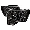 2010 Ford F150   Halo LED Projector Headlights  - Smoke