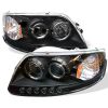 2000 Ford F150   1pc Halo LED Projector Headlights  - Black