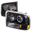 2001 Ford  Excursion   Black  Halo LED Projector Headlights
