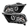 2010 Ford Mustang ( Non Hid. Non Gt )  Halo Drl LED Projector Headlights  - Black
