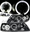 1999 Ford Mustang   Halo Projector Headlights  - Black