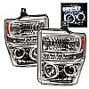 2009 Ford Super Duty F250/350/450  Halo LED Projector Headlights  - Chrome