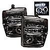 2008 Ford Super Duty F250/350/450  Halo LED Projector Headlights  - Smoke