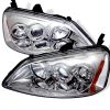 2002 Honda Civic   2/4DR Chrome Halo Projector Headlights