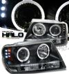 2004 Jeep Grand Cherokee   Halo LED Projector Headlights  - Black