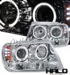 1999 Jeep Grand Cherokee   Halo LED Projector Headlights  - Chrome