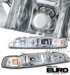 1991 Acura Integra   Chrome/amber 1pc Style Euro Crystal Headlights
