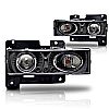 1993 Chevrolet Full Size Pickup  Black/Clear Halo Projector Headlights