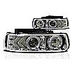 2002 Chevrolet Suburban  Chrome/Clear Halo Projector Headlights