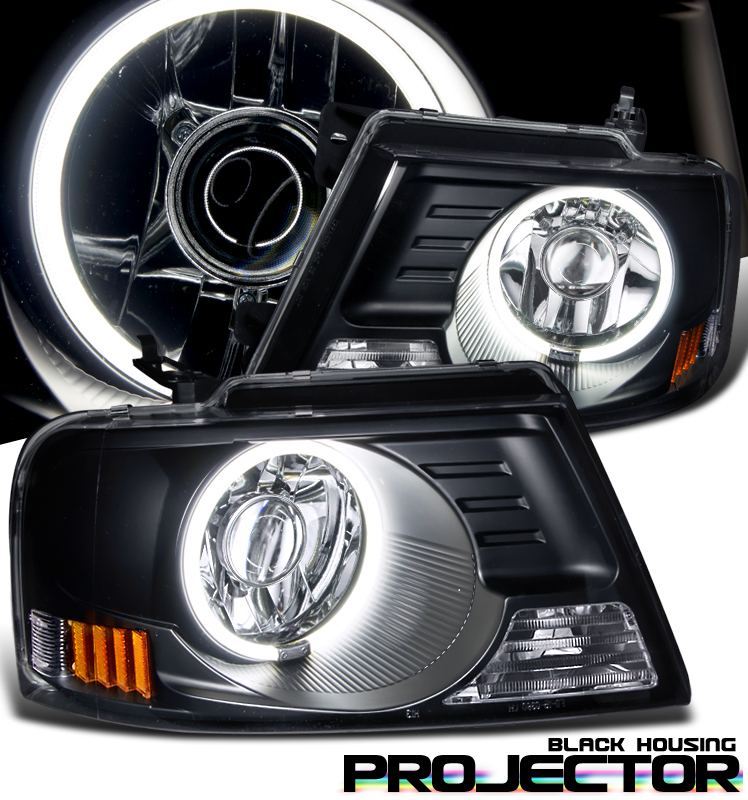 Ford f150 black projector ccfl halo headlights #1