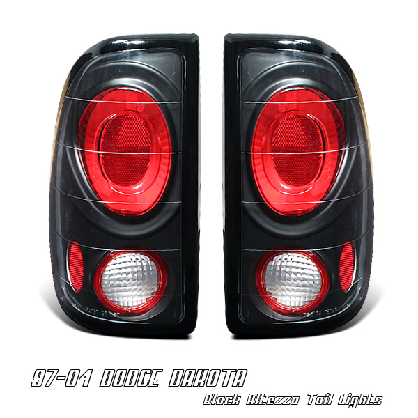 thumbnail image 2 of Black LED Tail Lights For 1997-2004 Dodge Dakota – Left & Right Pair – DTMOTO SAE DOT 2 of 6