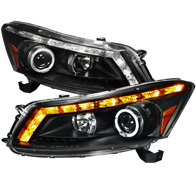Honda Accord 2008-2011 Black Halo Projector Headlights by Spec-D - 2LHP ...