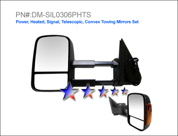 TOM AUTO PARTS Power Heated Towing Mirror - Passenger Right Side For Chevy GMC - With Signal, GM1321355 (Replaces 15860541, 15904035)