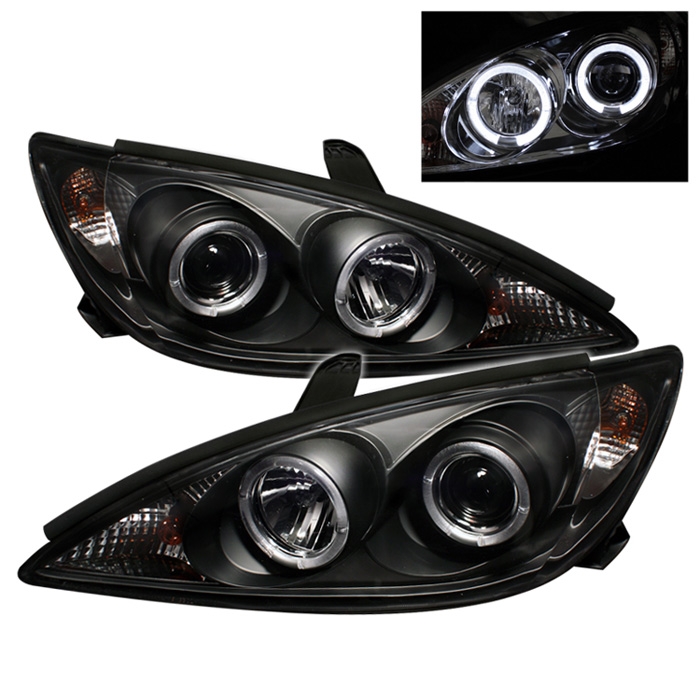 Toyota Camry 2002-2006 Black Halo Projector Headlights by Spyder Auto ...
