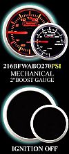 Mechanical -30 to +30 2 Inch Amber/White Boost Gauge