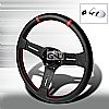 Dish  - 340mm Steering Wheel - (black Pvc Leather W/Red STItch)